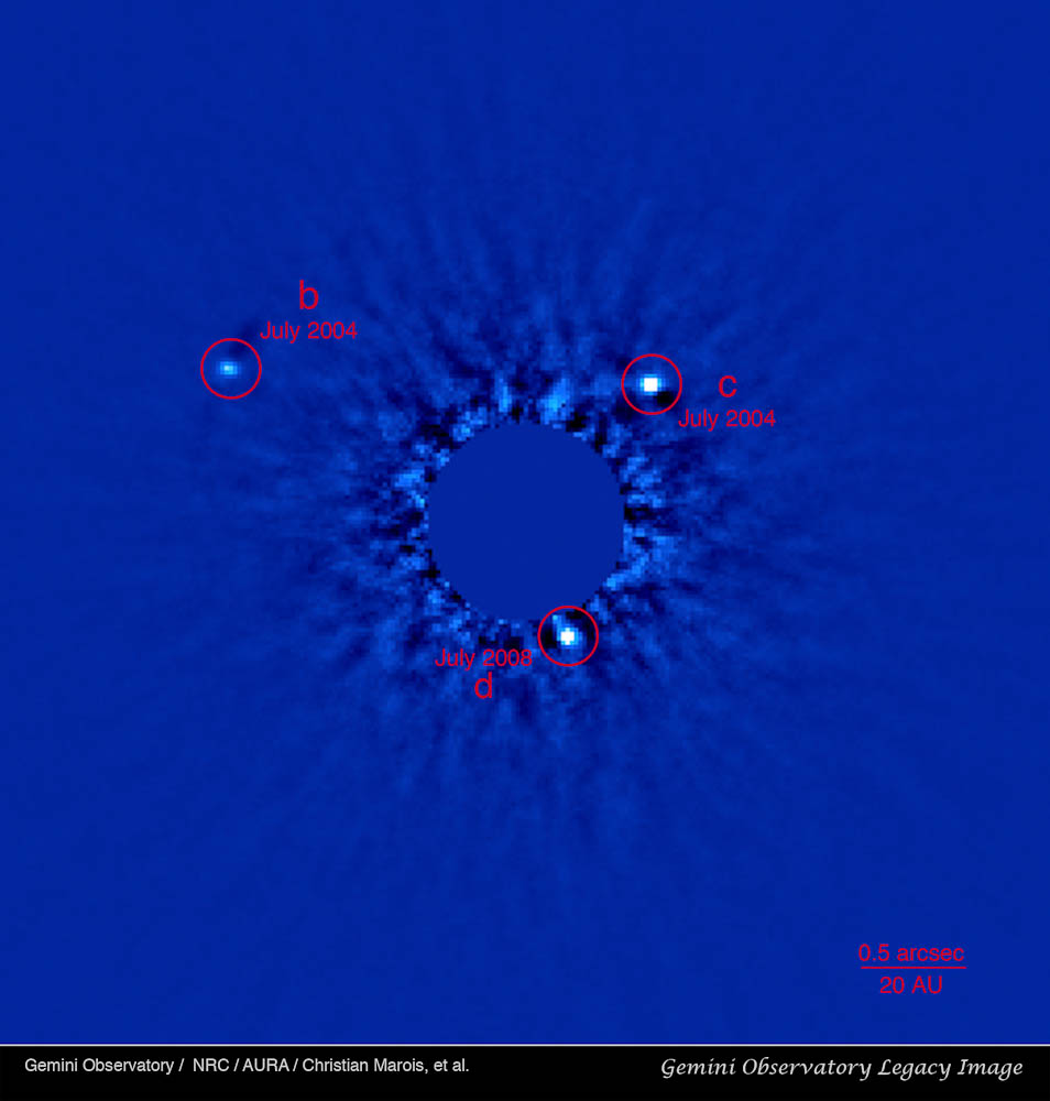Imagen de descubrimiento del Observatorio Gemini con el sistema de óptica adaptativa Altair