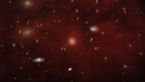 Animación del enfriamiento del gas y la formación de estrellas cerca del centro del Cúmulo del Fénix.