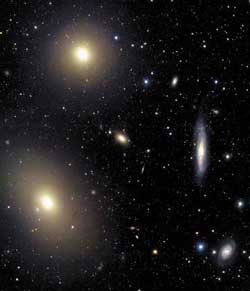 Image showing a small sectiong of the nearby Virgo cluster of galaxies.