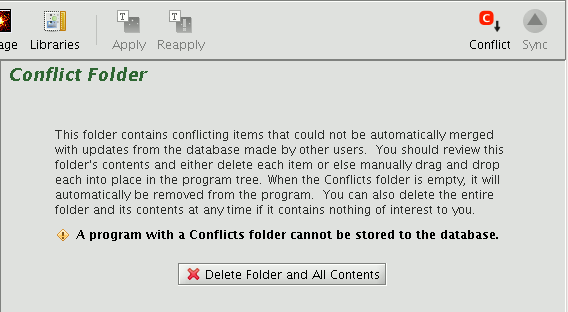 Conflict Folder Message