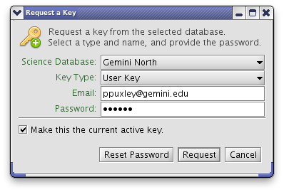 User key request