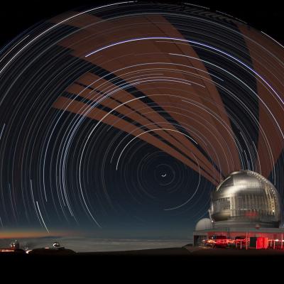 Laser and Star Trails over Gemini North