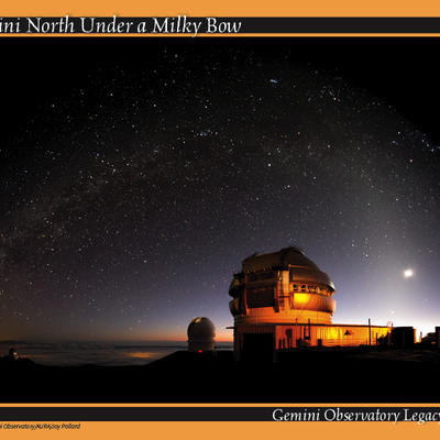 Gemini North telescope exterior under the Milkyway