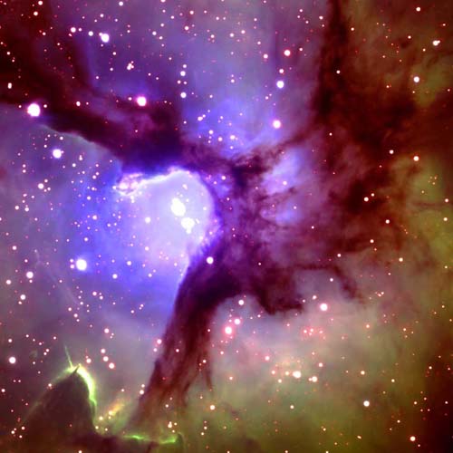 Image of the center of the Trifid Nebula (M 20)
