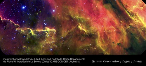 A portion of the Lagoon nebula imaged