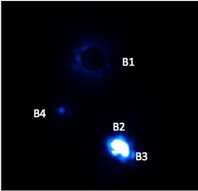 Ori B as imaged with GPI on 13 Nov 2013. Components are labeled